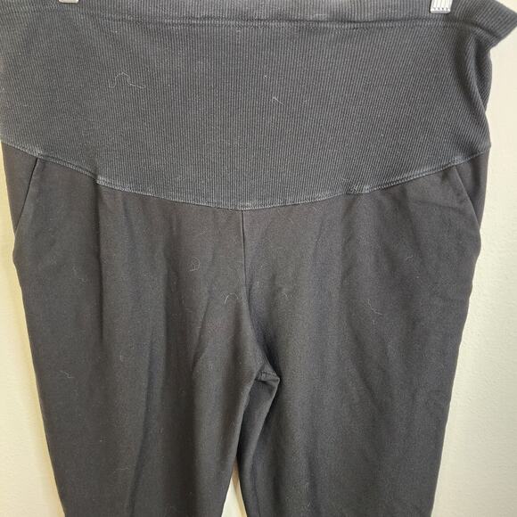 Alina Mae Maternity Wear to Work Ponte Pants Size XL Belly Panel Black - Picture 2 of 7